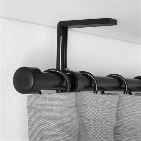 metal curtain rod with ceiling bracket|ikea ceiling curtain bracket.